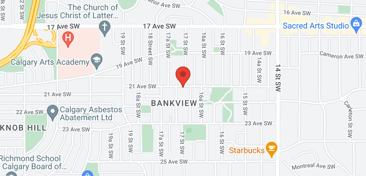 map of 1721 21 Avenue SW
